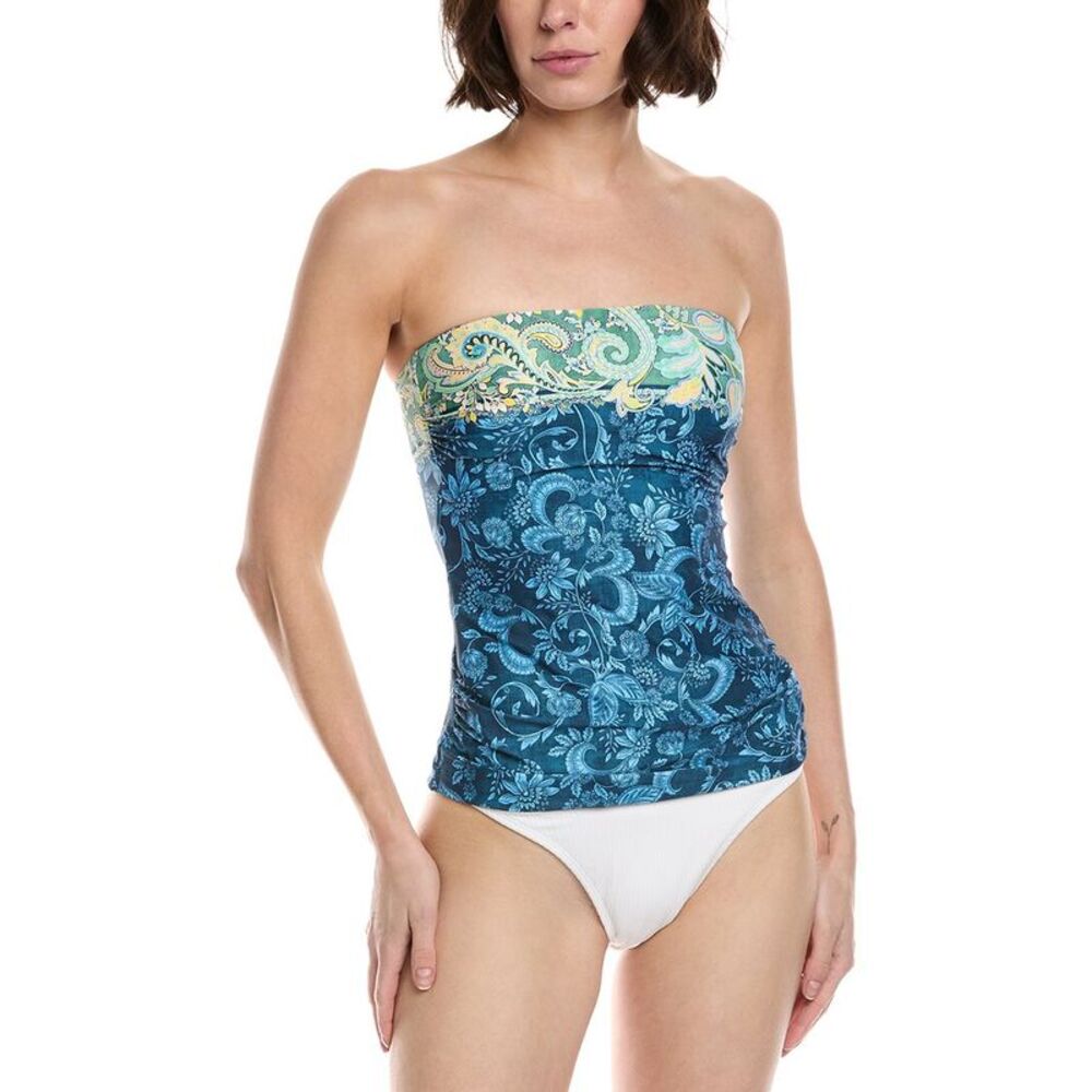 Monte And Lou Womens  Bandeau Tankini Top, Blue
